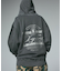 PIGMENT DYED FACE LABEL ZIP UP SWEAT HOODIE