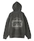 PIGMENT DYED FACE LABEL ZIP UP SWEAT HOODIE