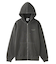 PIGMENT DYED FACE LABEL ZIP UP SWEAT HOODIE