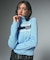 NUMBERING JACQUARD ZIP UP KNIT TOP