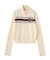 NUMBERING JACQUARD ZIP UP KNIT TOP
