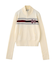 NUMBERING JACQUARD ZIP UP KNIT TOP