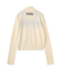 NUMBERING JACQUARD ZIP UP KNIT TOP