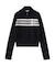 NUMBERING JACQUARD ZIP UP KNIT TOP