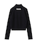 NUMBERING JACQUARD ZIP UP KNIT TOP