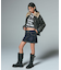 FLOCKED DENIM MINI SKIRT