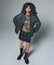 FLOCKED DENIM MINI SKIRT