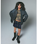 FLOCKED DENIM MINI SKIRT