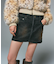 FLOCKED DENIM MINI SKIRT