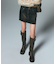FLOCKED DENIM MINI SKIRT