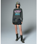 FLOCKED DENIM MINI SKIRT