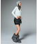 FLOCKED DENIM MINI SKIRT