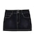 FLOCKED DENIM MINI SKIRT