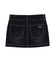 FLOCKED DENIM MINI SKIRT