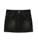 FLOCKED DENIM MINI SKIRT
