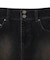 FLOCKED DENIM MINI SKIRT