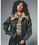 EMBOSSED LOGO PATCH DISTRESSED FAUX LEATHER JACKET