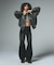 EMBOSSED LOGO PATCH DISTRESSED FAUX LEATHER JACKET