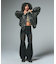 EMBOSSED LOGO PATCH DISTRESSED FAUX LEATHER JACKET