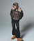 EMBOSSED LOGO PATCH DISTRESSED FAUX LEATHER JACKET