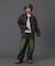 EMBOSSED LOGO PATCH DISTRESSED FAUX LEATHER JACKET