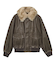 EMBOSSED LOGO PATCH DISTRESSED FAUX LEATHER JACKET