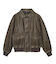 EMBOSSED LOGO PATCH DISTRESSED FAUX LEATHER JACKET