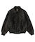 EMBOSSED LOGO PATCH DISTRESSED FAUX LEATHER JACKET