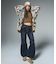 FLOCKED DENIM FLARE PANTS