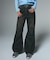 FLOCKED DENIM FLARE PANTS