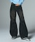 FLOCKED DENIM FLARE PANTS