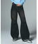 FLOCKED DENIM FLARE PANTS