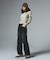 FLOCKED DENIM FLARE PANTS