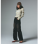 FLOCKED DENIM FLARE PANTS