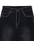 FLOCKED DENIM FLARE PANTS