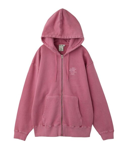 トップス MIX LOGO&FACE FADED ZIP UP SWEAT HOODIE MIX LOGO & FACE FADED ZIP UP SWEAT HOODIE｜エックスガールの通販