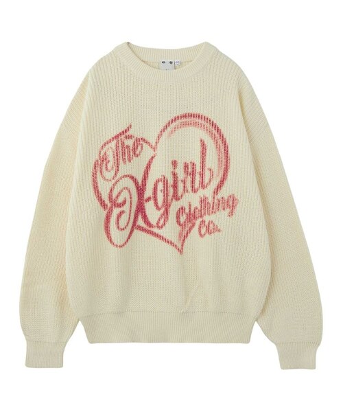 HEART SPRAY LOGO KNIT TOP｜エックスガールの通販｜&mall（アンド