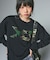 RHINESTONE CAMO LOGO SWEAT TOP