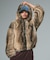 LOGO PATCHED FAUX FUR HOODED JACKET