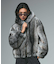 LOGO PATCHED FAUX FUR HOODED JACKET