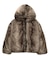 LOGO PATCHED FAUX FUR HOODED JACKET