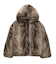 LOGO PATCHED FAUX FUR HOODED JACKET