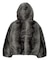 LOGO PATCHED FAUX FUR HOODED JACKET