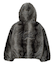 LOGO PATCHED FAUX FUR HOODED JACKET