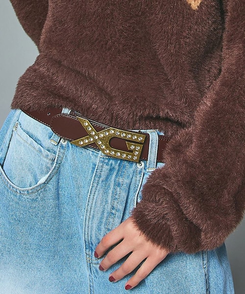 XG EMBLEM BUCKLE FAUX LEATHER BELT｜エックスガールの通販｜&mall