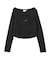 FRONT SLIT RIB L/S TOP