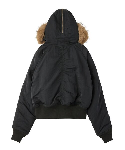 FAUX FUR HOODED JACKET｜エックスガールの通販｜&mall（アンドモール