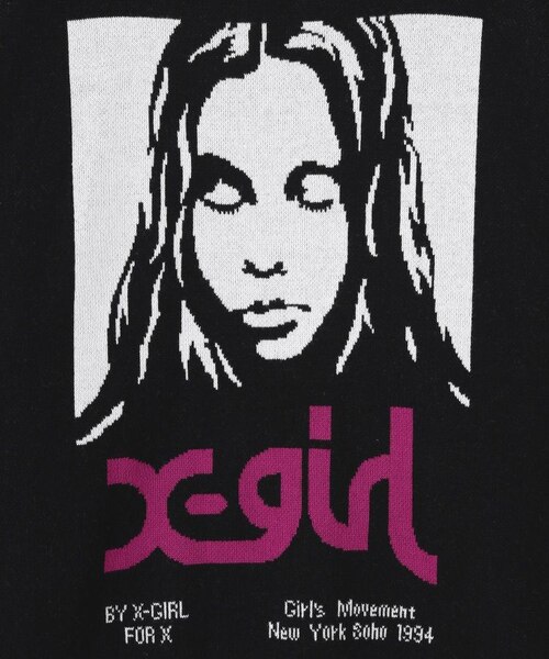 FACE JACQUARD KNIT TOP｜エックスガールの通販｜&mall（アンドモール