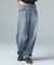 ASYMMETRIC WAIST BARREL LEG DENIM PANTS