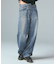 ASYMMETRIC WAIST BARREL LEG DENIM PANTS
